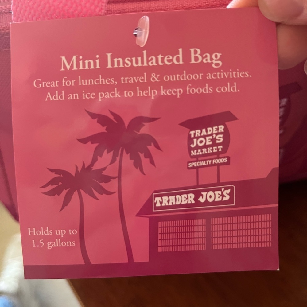 TRADER JOE'S Pink Mini Insulated Bag‎ - Picture 2 of 3